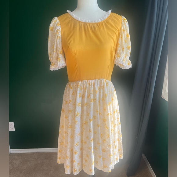 Vintage Western Prairie Boho Peasant Style Dress - Picture 1 of 10